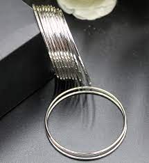 Plain Silver and golden  Stainless Steel Bangles Pack of 12