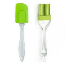 Pack of 2 - Spatula & BBQ Oil Brush - Silicone Acrylic Transparent Spatula - Silicone Acrylic Transparent Brush - Regular Size