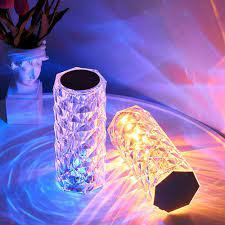 Crystal Lamp, 16 Colors Rechargeable Table Lamp, RGB Crystal