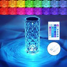 Crystal Lamp, 16 Colors Rechargeable Table Lamp, RGB Crystal