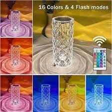 Crystal Lamp, 16 Colors Rechargeable Table Lamp, RGB Crystal